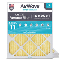 16x25x1 Air Filter, Pleated MERV 11