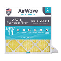 20x20x1 Air Filter, Pleated MERV 11