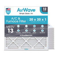 20x20x1 Air Filters, MERV 13, Pleated