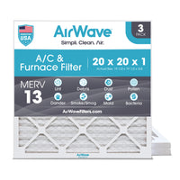 20x20x1 Air Filters, MERV 13, Pleated