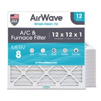 12x12x1 Furance Air Filter, Pleated MERV 8