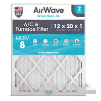 AC Air Filter 12x20x1, Pleated MERV 8, HVAC Furnace Filter