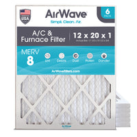 AC Air Filter 12x20x1, Pleated MERV 8, HVAC Furnace Filter