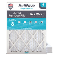 16x25x1 Air Filter, MERV 8, Pleated