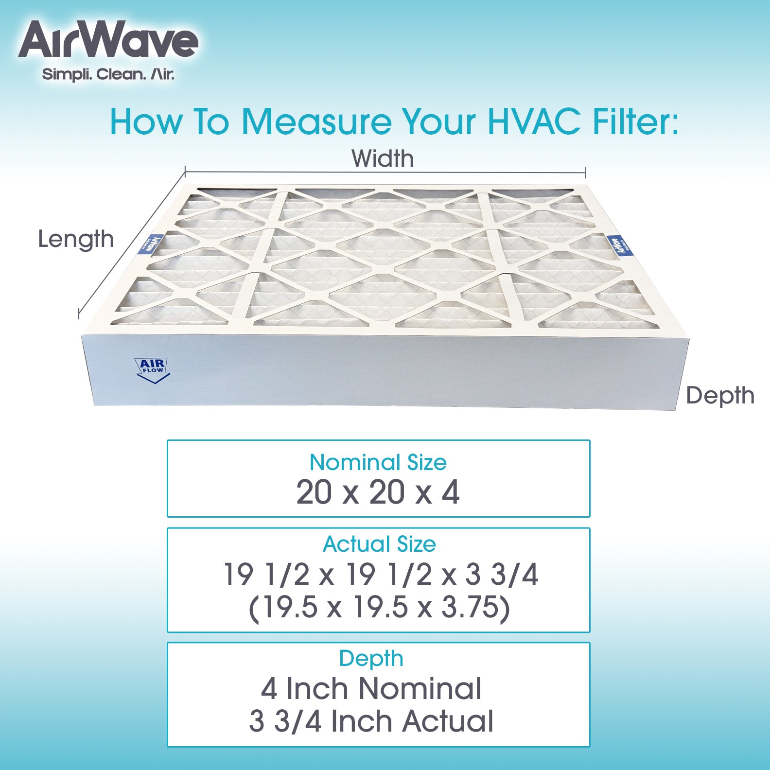 United Filter 20x20x4 MERV 8 Furnace Air Filters - (Case Of 4) Actual