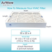 Air Filter 20x20x4, Pleated MERV 8, HVAC Furnace Filter